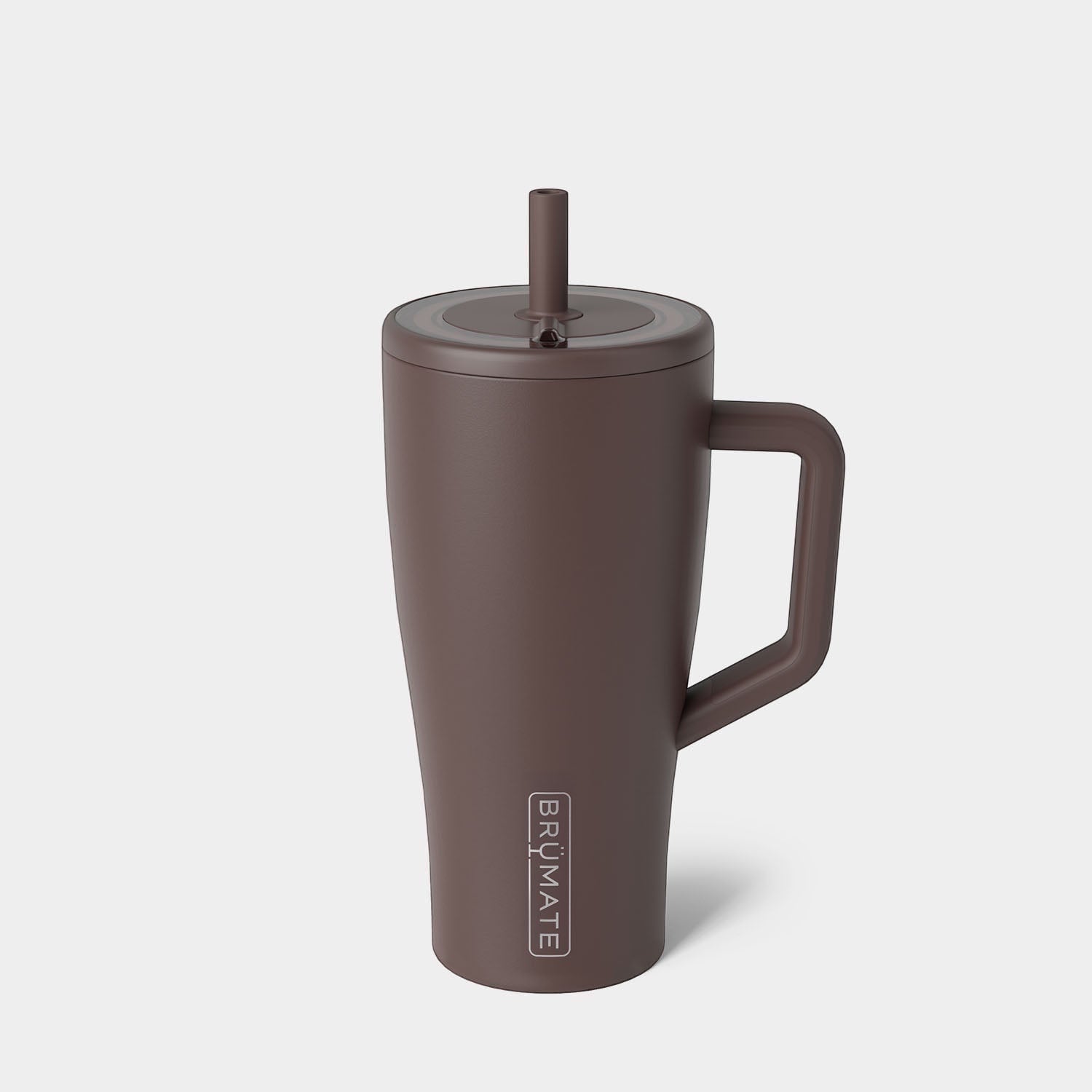 Read's Uniforms Brumate Era 30oz tumbler in matte brown with a handle and straw. Features a leakproof lid and insulated design.