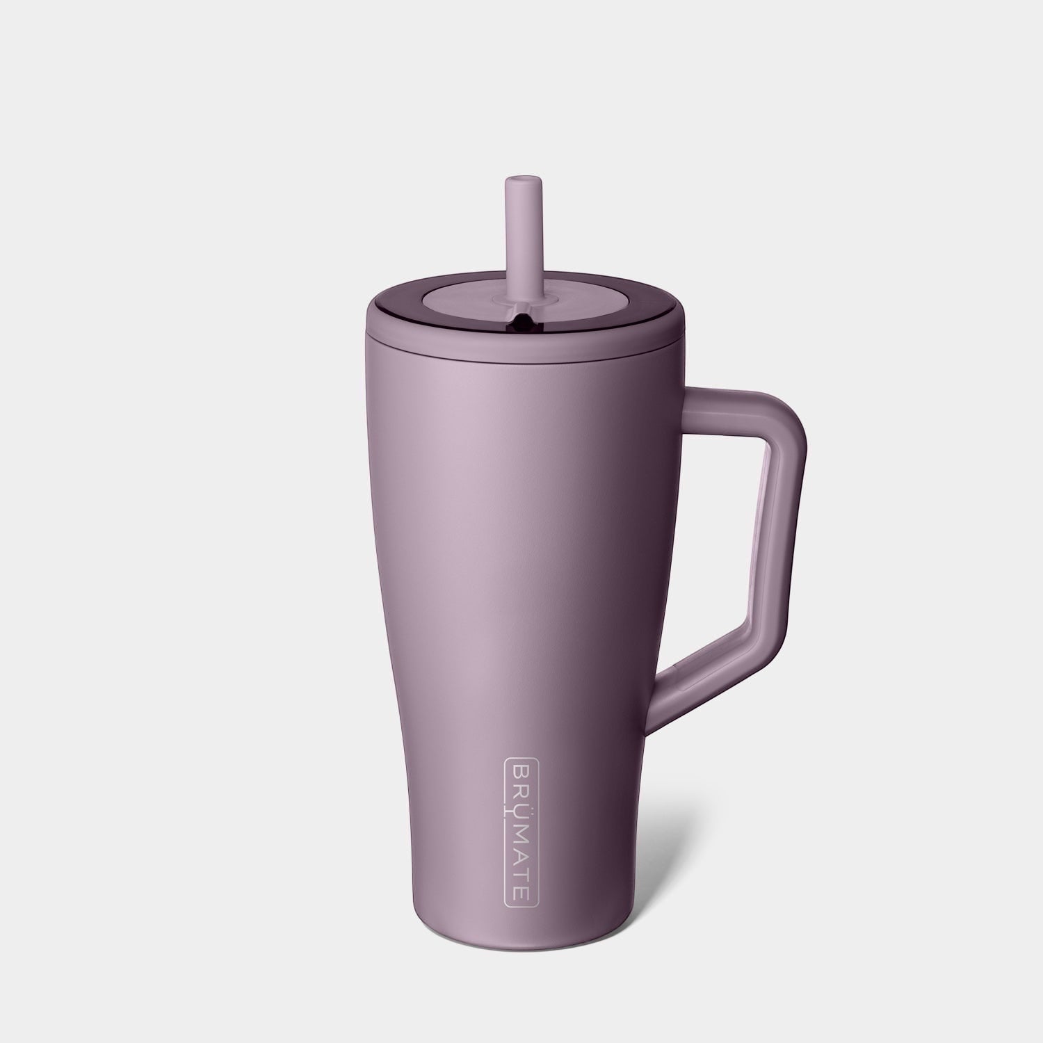 Read's Uniforms Brumate Era 30oz tumbler in light purple with a handle and straw lid. Features a leakproof ¼-Turn™ lid and metal straw.