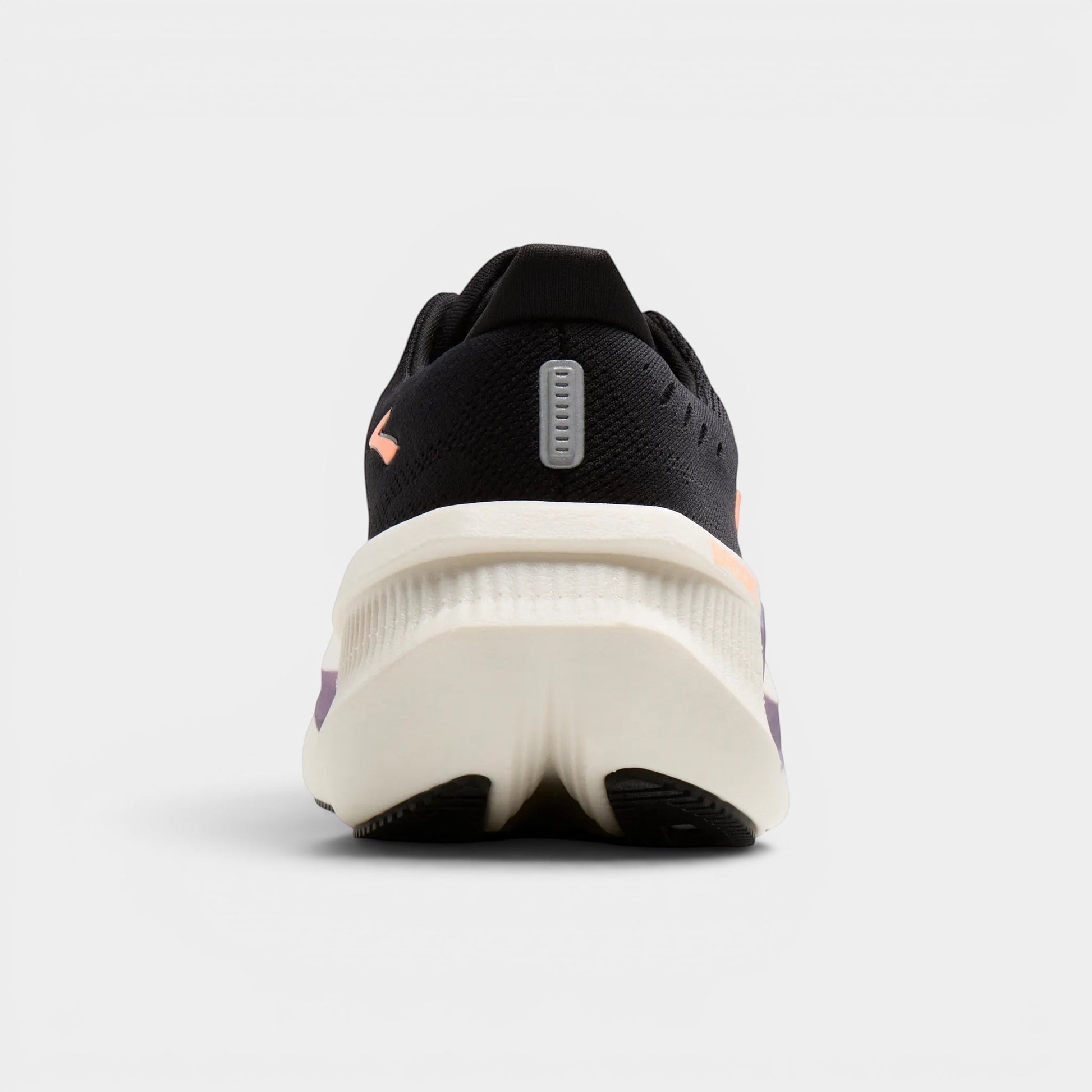 Read's Uniforms Glycerin Max 2 women's black running shoe with peach and purple accents, maximum cushioning, and breathable upper.