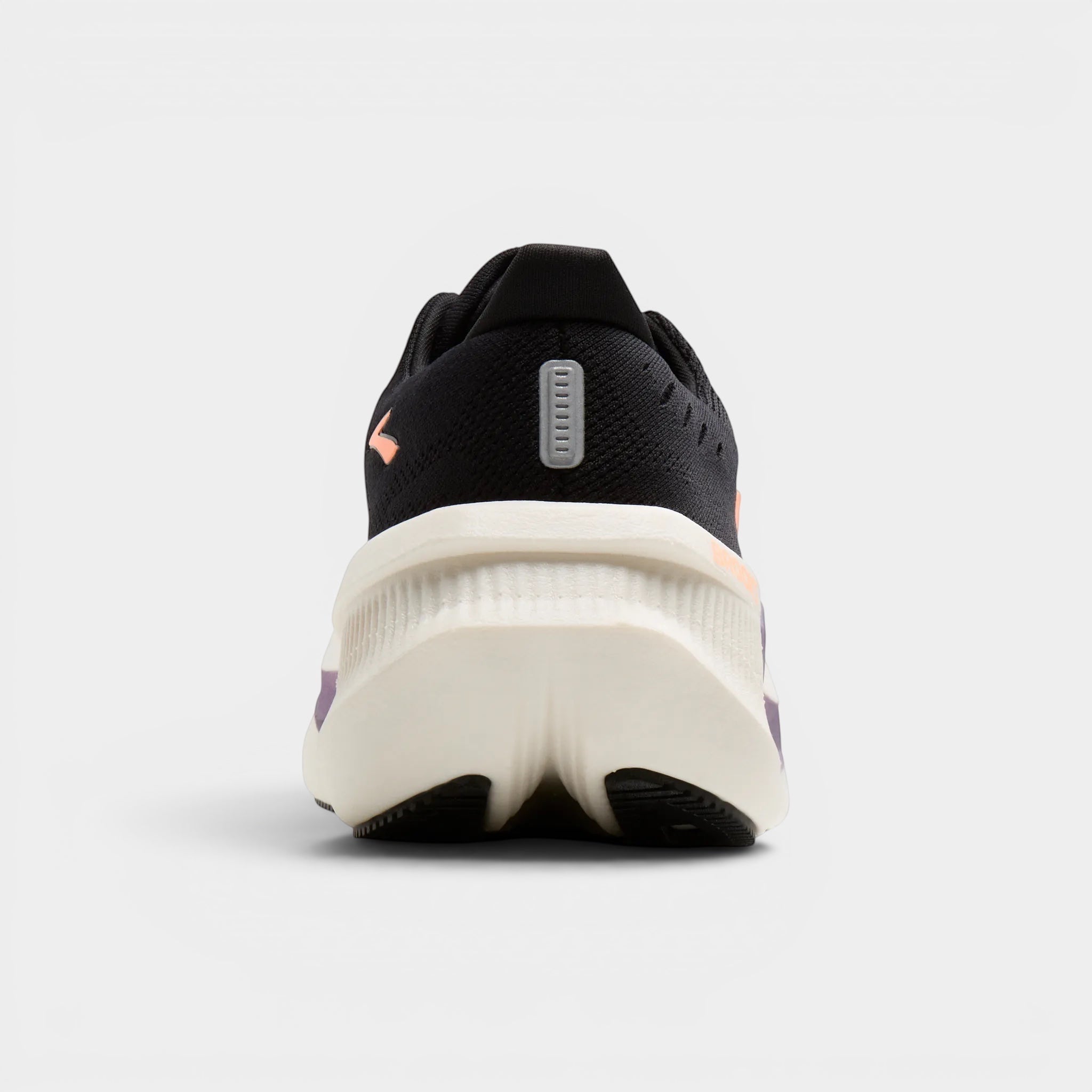 Read's Uniforms Glycerin Max 2 women's black running shoe with peach and purple accents, maximum cushioning, and breathable upper.