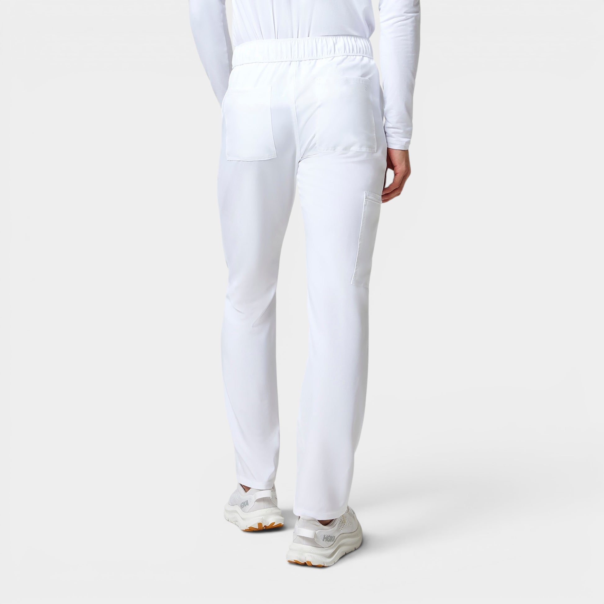 Read's Uniforms white men's cargo pants with elastic waistband, straight leg, and multiple pockets.