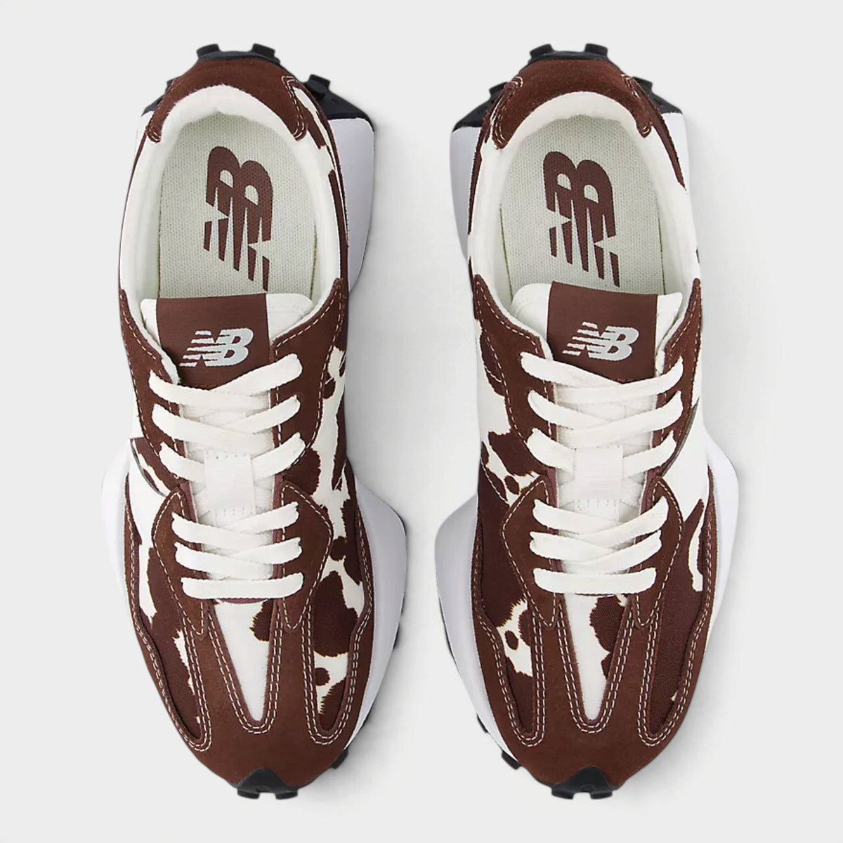 New Balance Women's 327 Brown Cow Print Sneakers - Pumpernickel Sea Salt W327APC