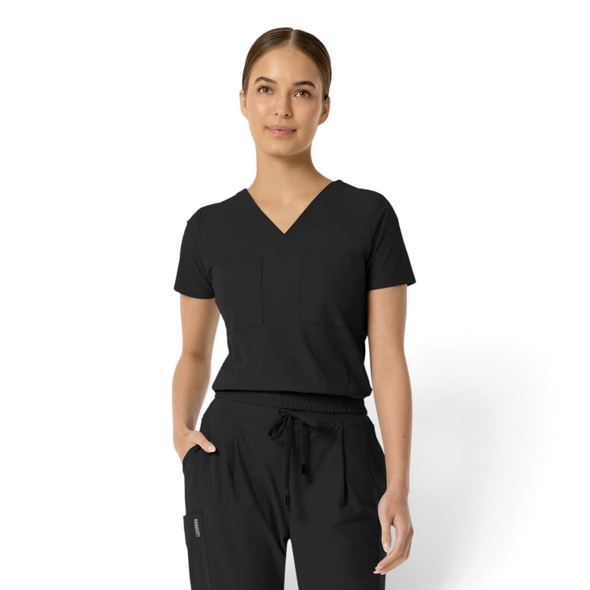 Celine Women's Tuck Band V-Neck Scrub Top | 1016