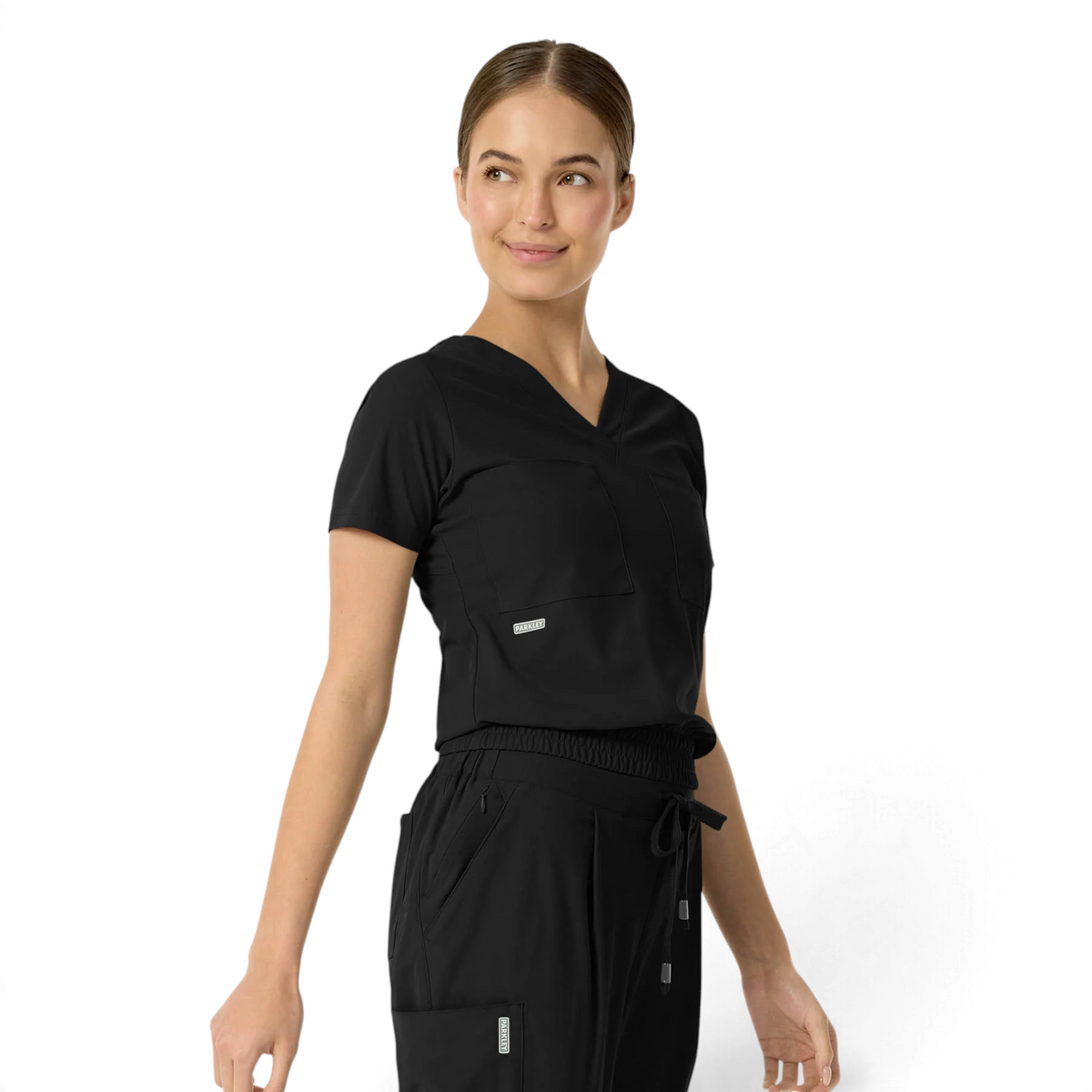 Celine Women's Tuck Band V-Neck Scrub Top | 1016