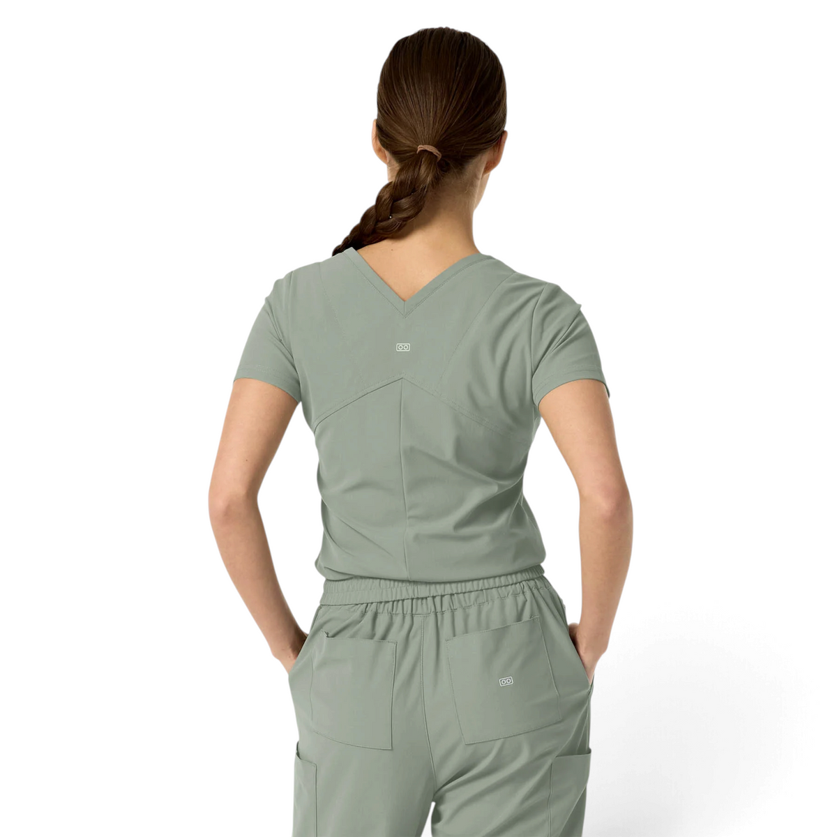 Celine Women's Tuck Band V-Neck Scrub Top | 1016