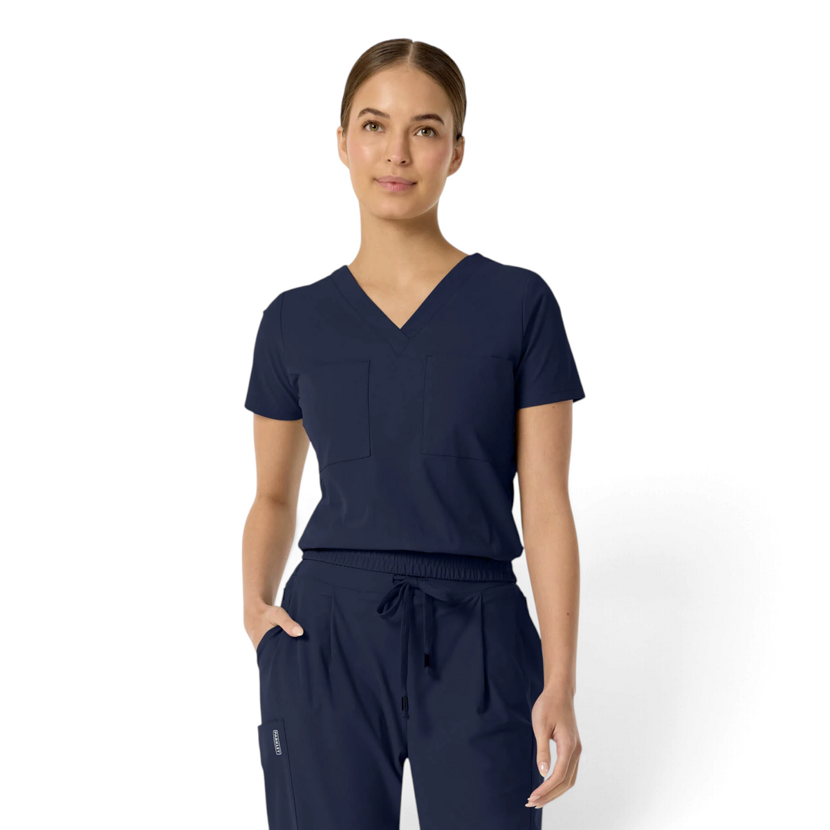 Celine Women's Tuck Band V-Neck Scrub Top | 1016